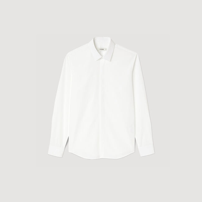 Camicia slim in popeline