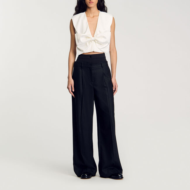 Pantaloni a righe con doppia vita