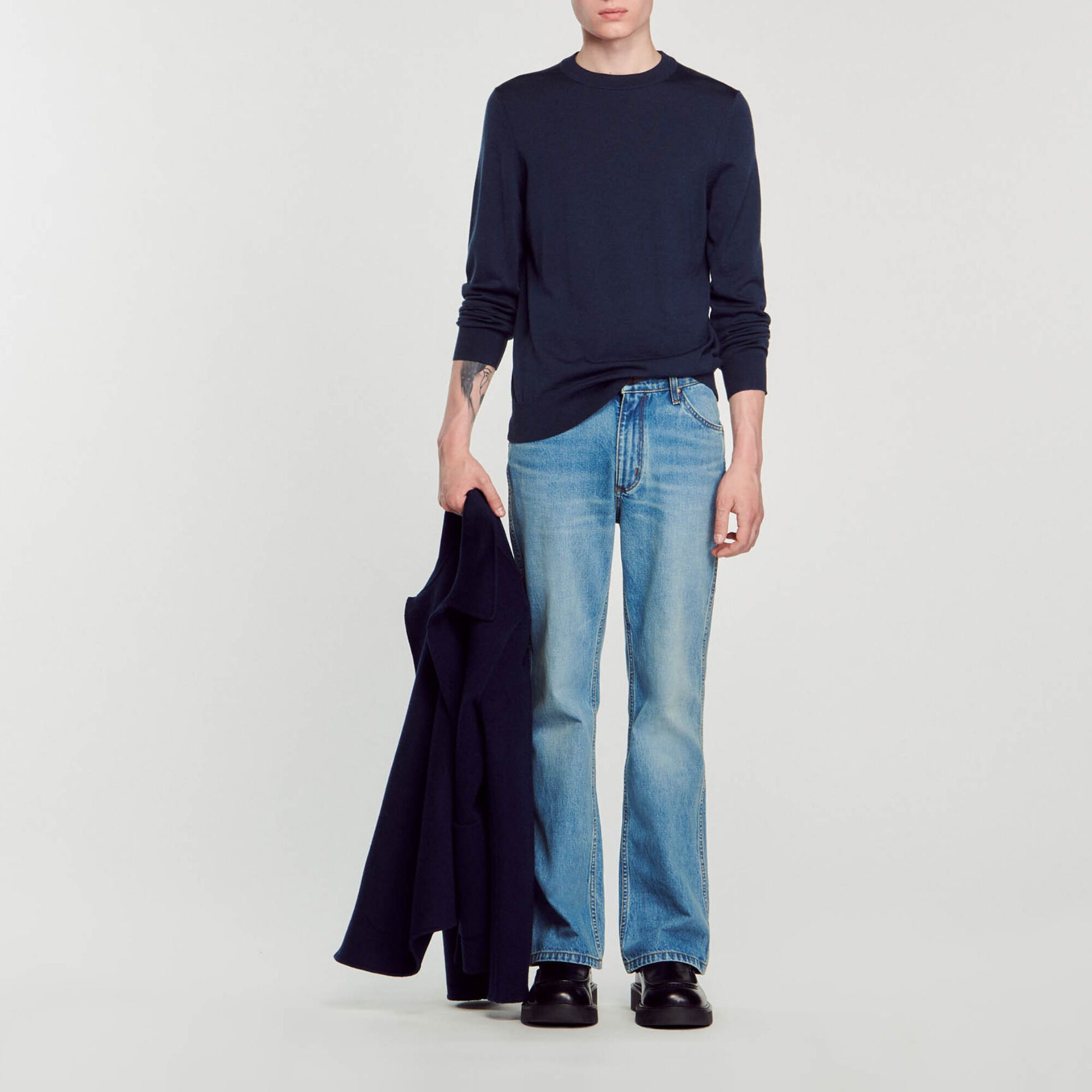 Pullover in maglia sottile in lana