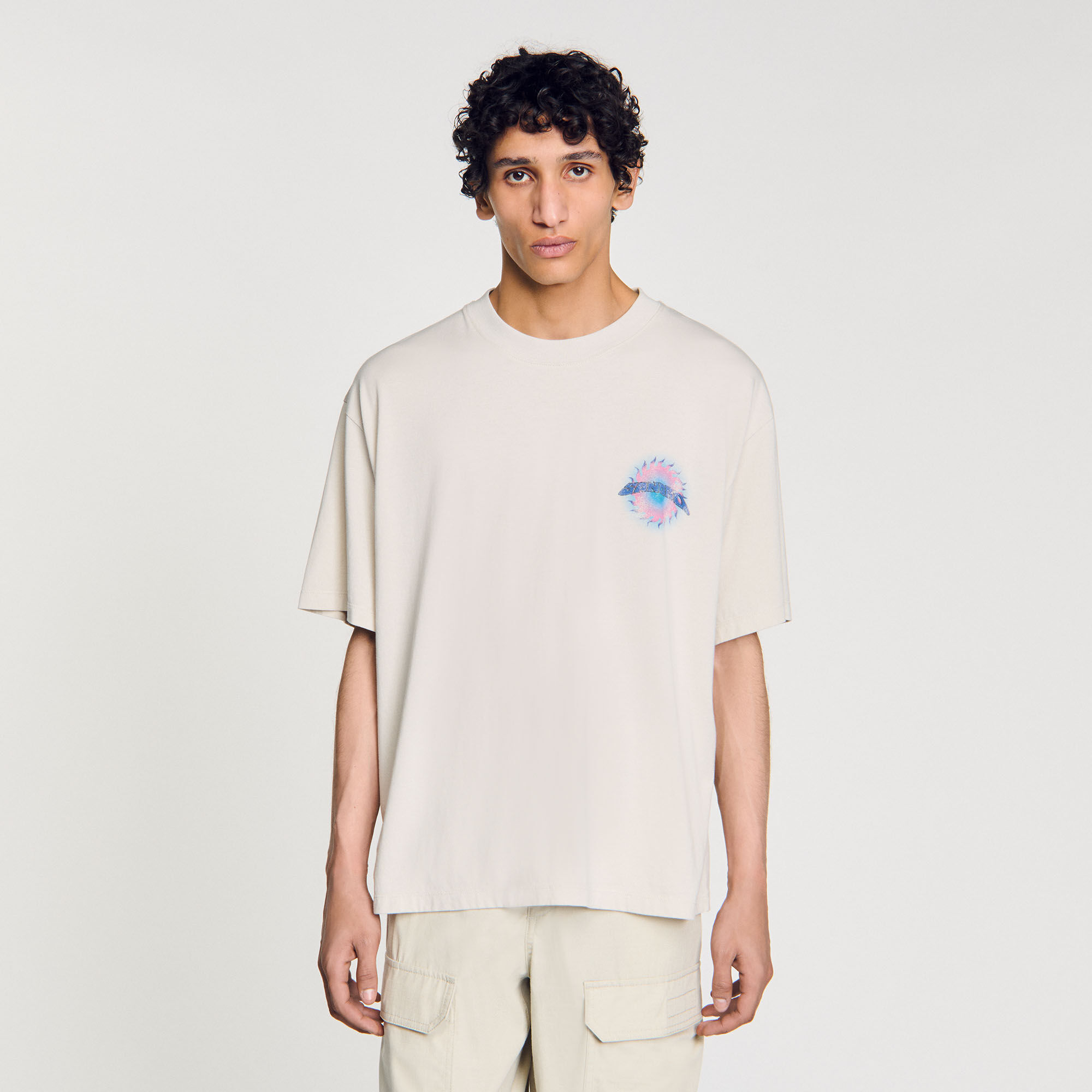 T-shirt con stampa a sole