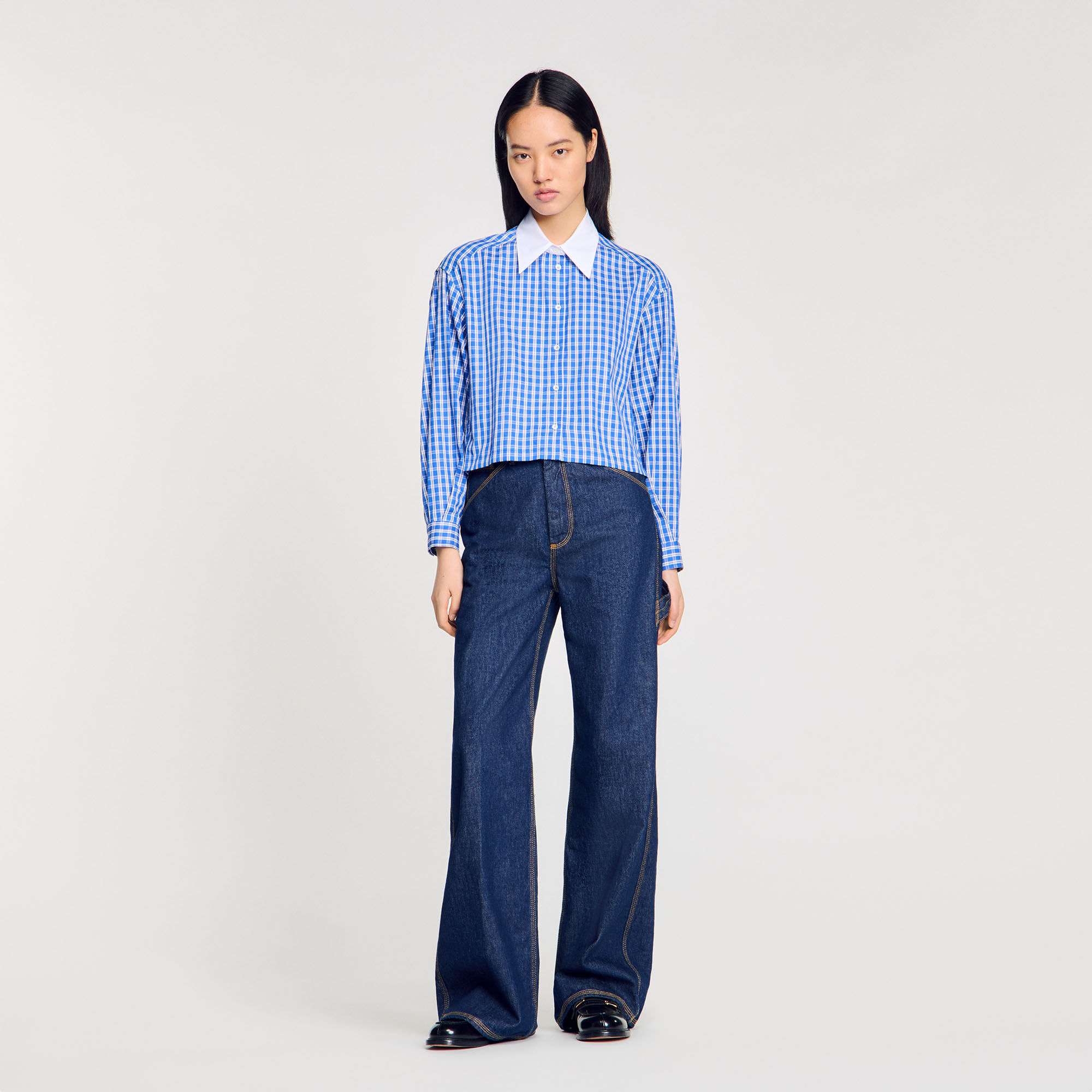 Camicia corta a quadri