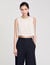 Crop top plissettato collo strass