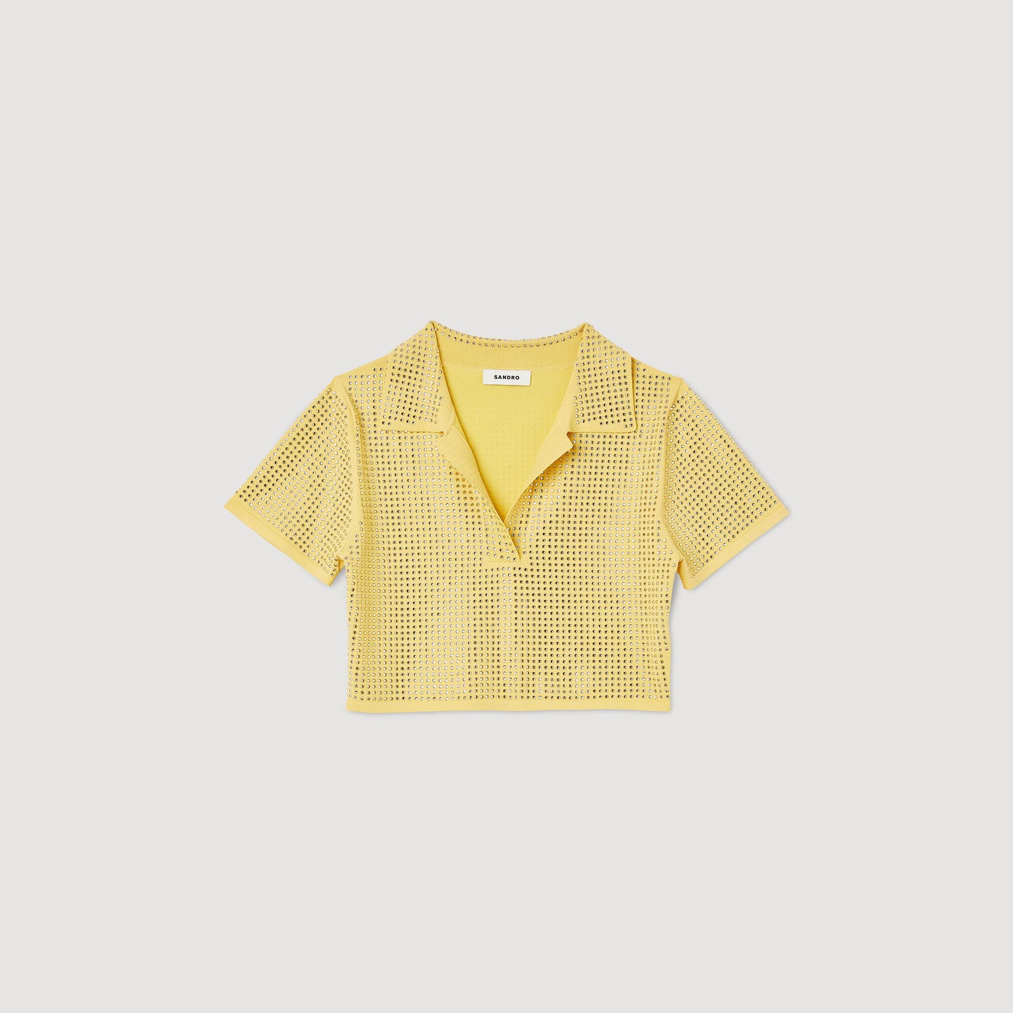 Pullover corto ornato da strass