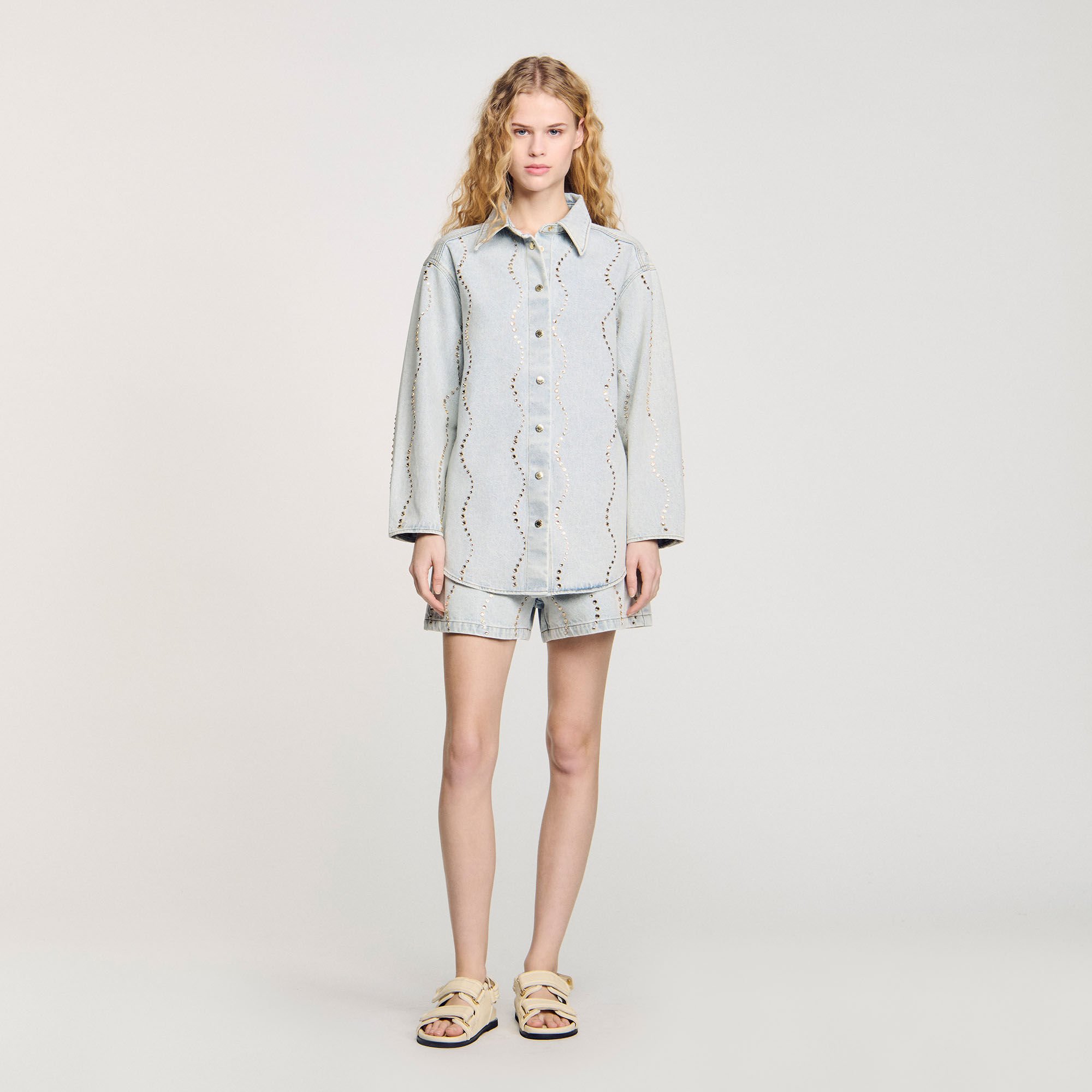 Camicia di jeans glitterata