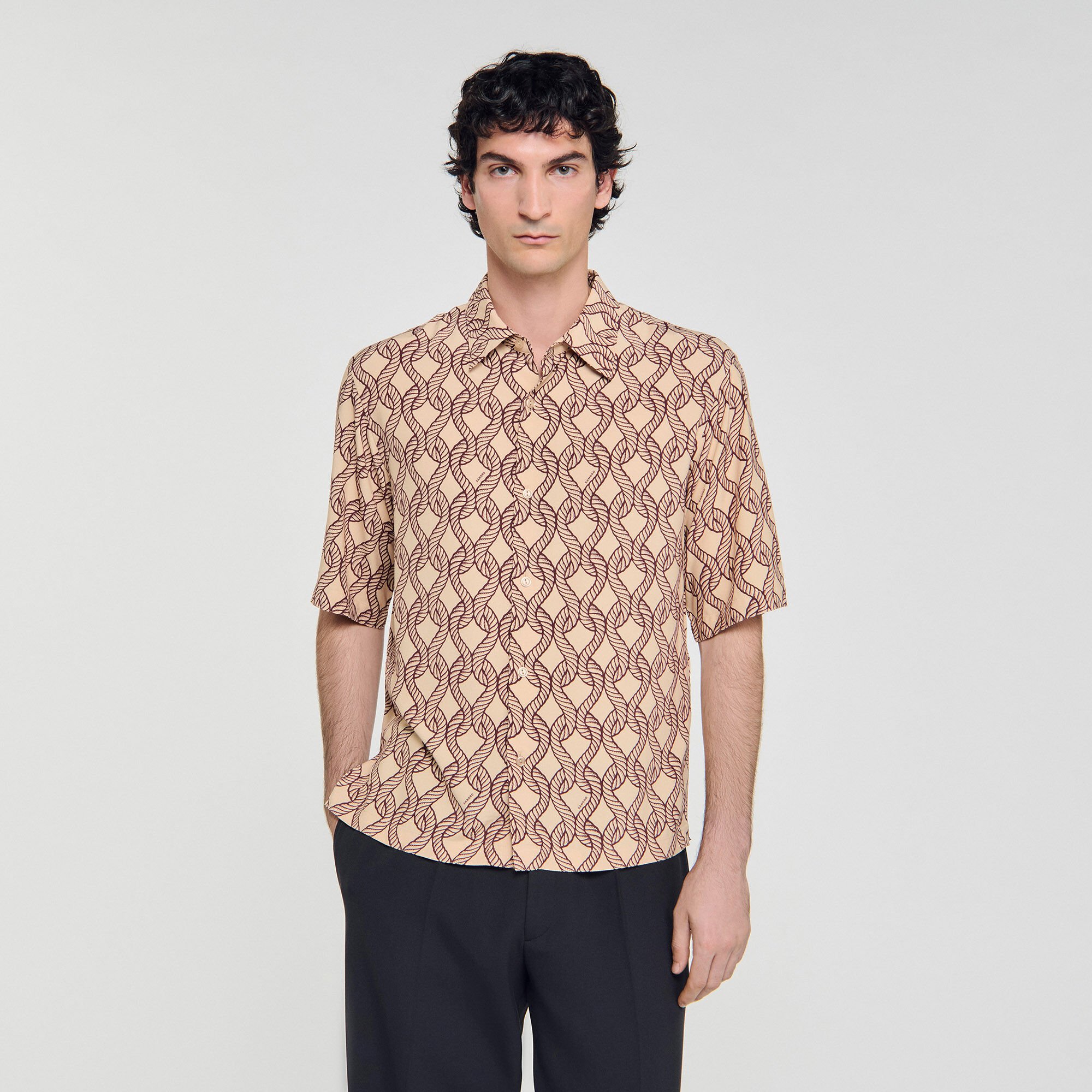 Camicia fluida con stampa a corde