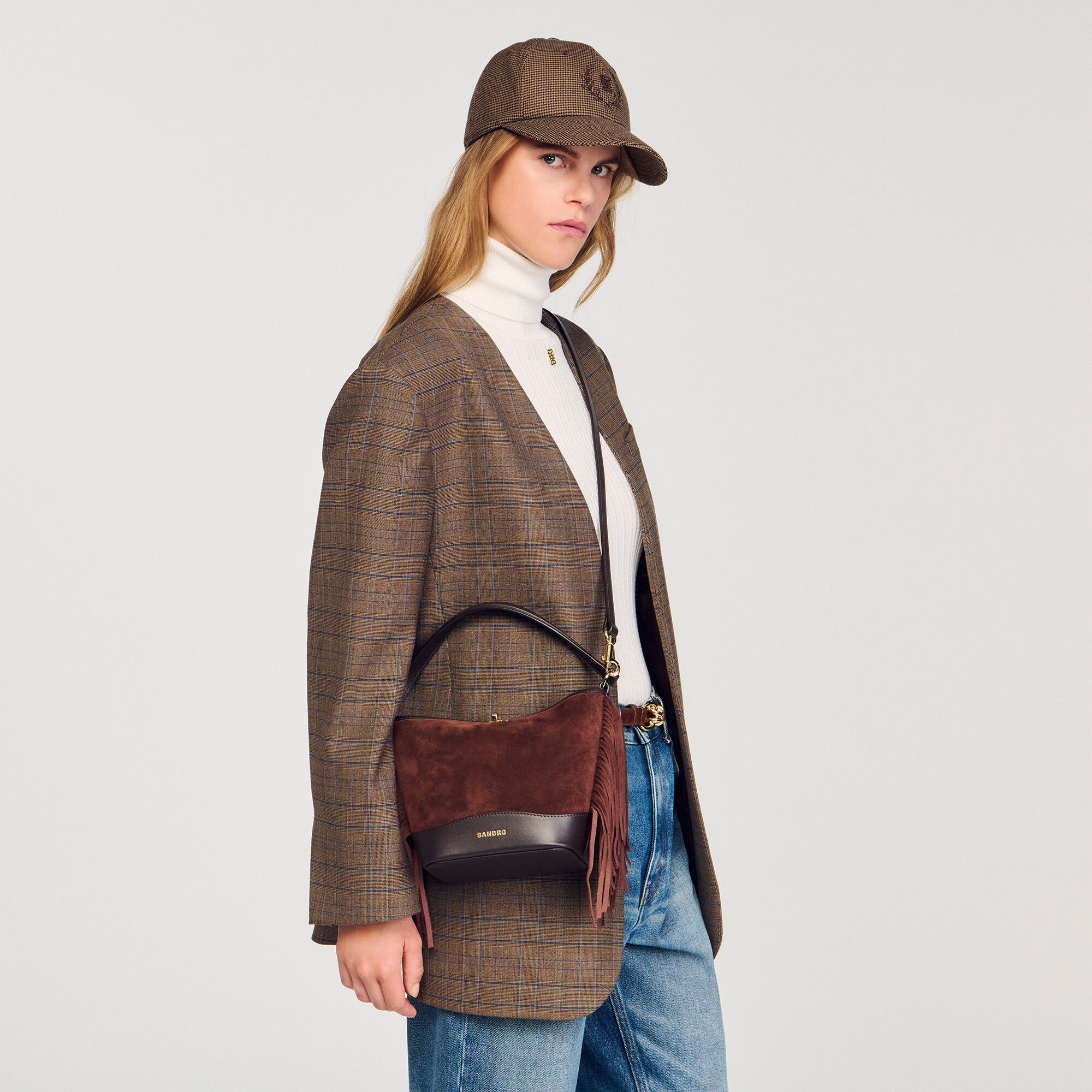 Borsa a secchiello TANGOSO frange