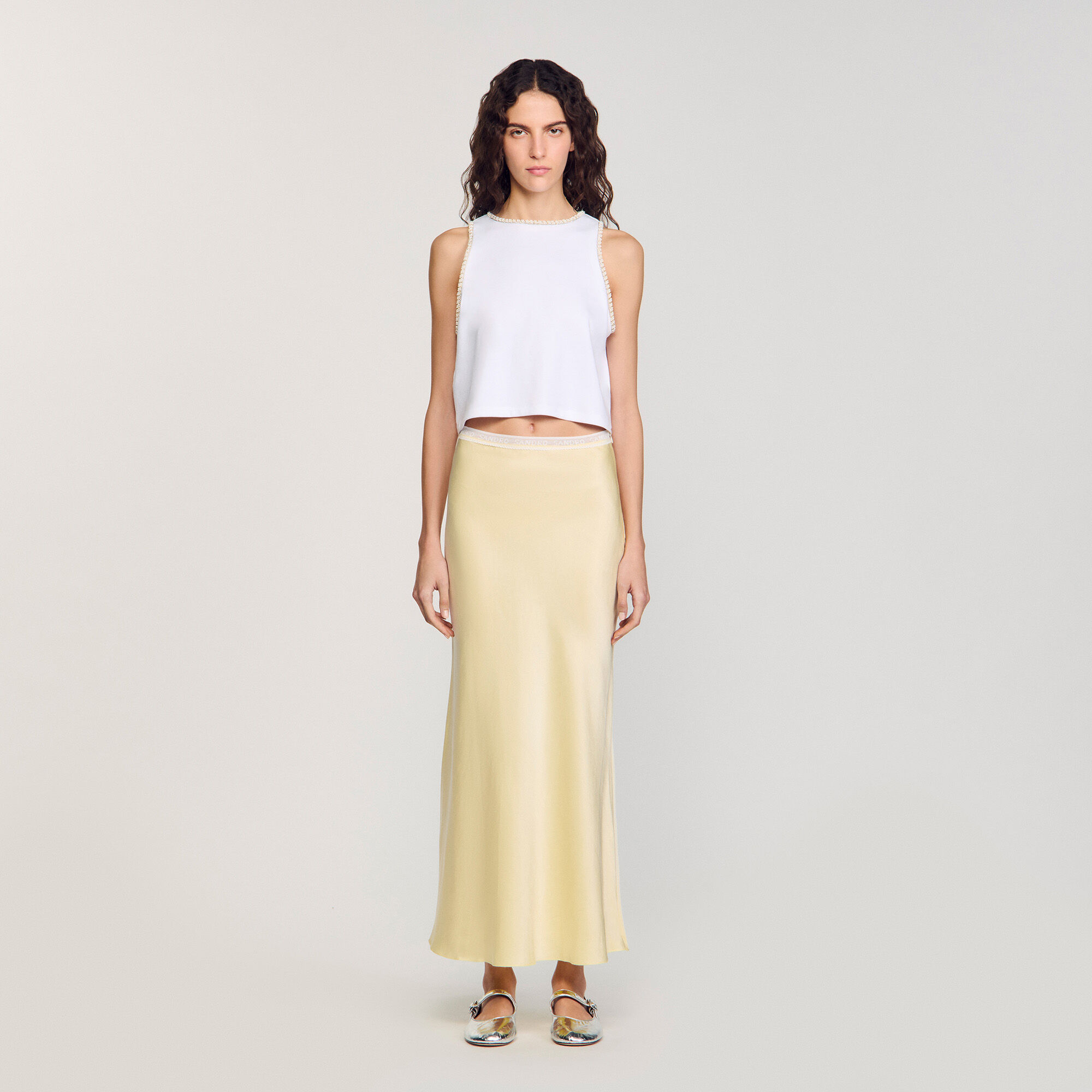 Crop top con perle