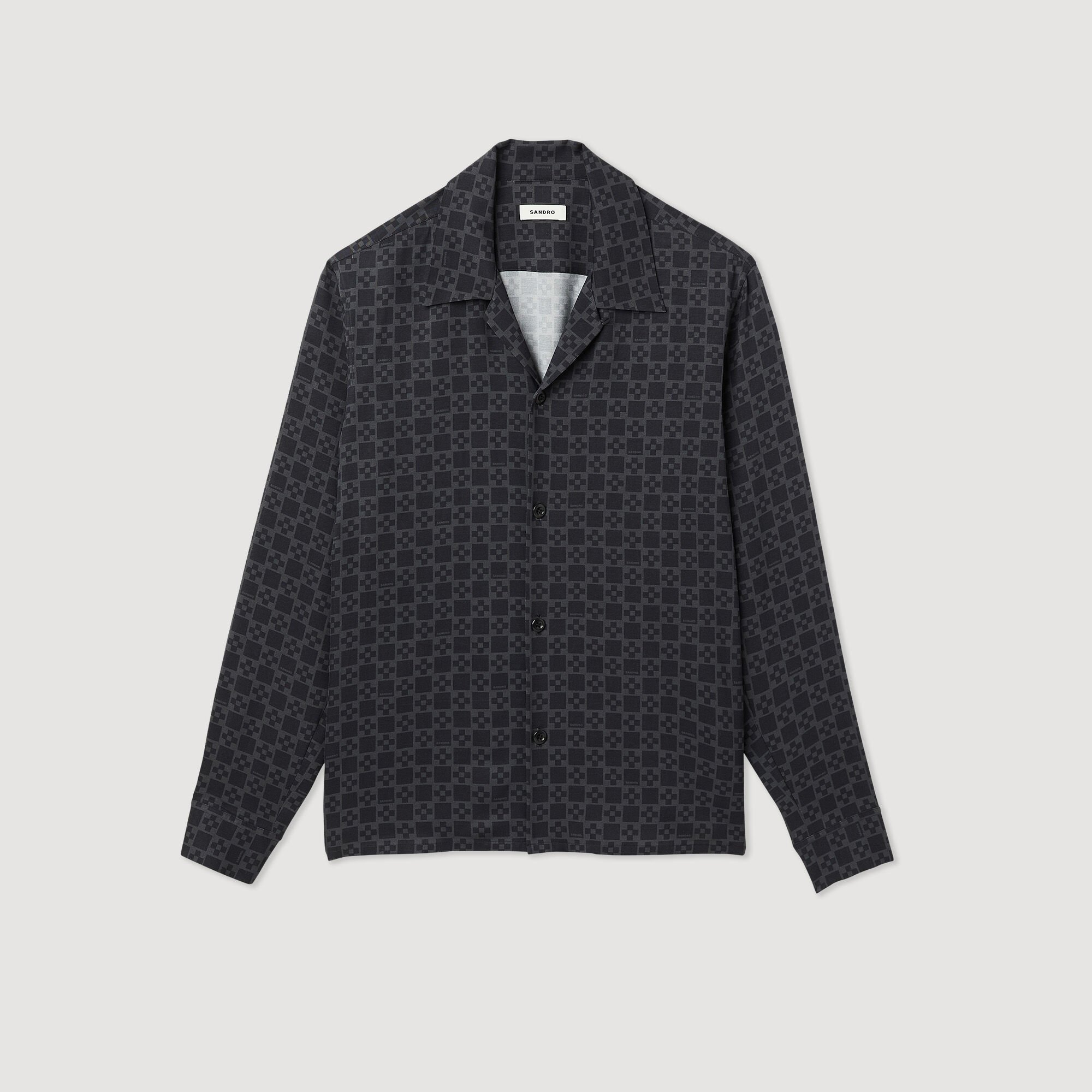 Camicia fluida con collo a pescecane