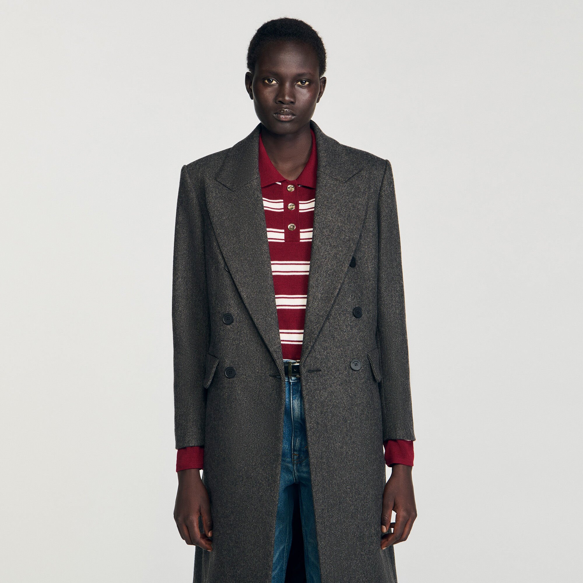 Cappotto attillato doppiopetto