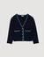 Cardigan con dettagli in denim