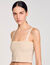 Top corto in maglia glitterata