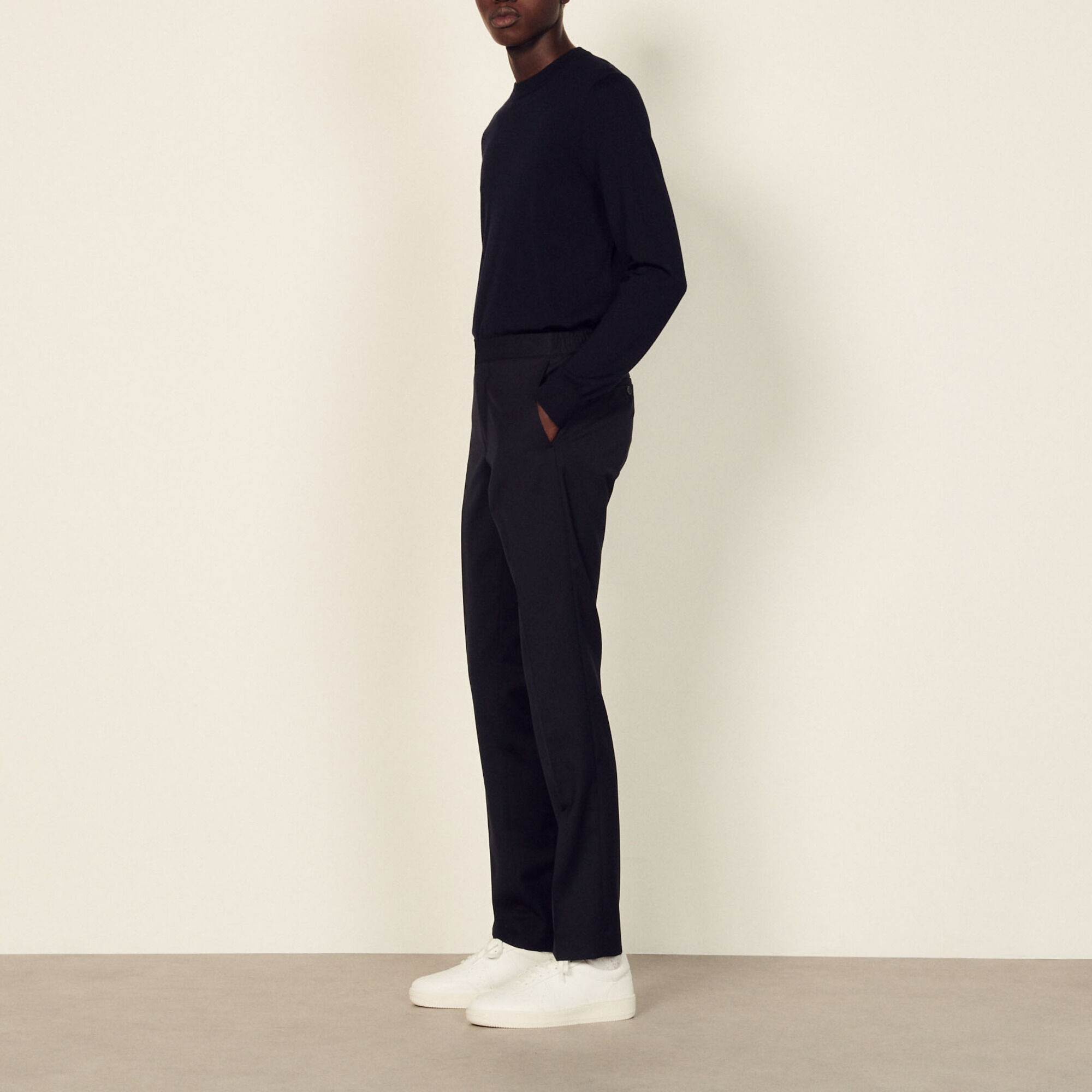 Pantaloni dritti in lana vergine