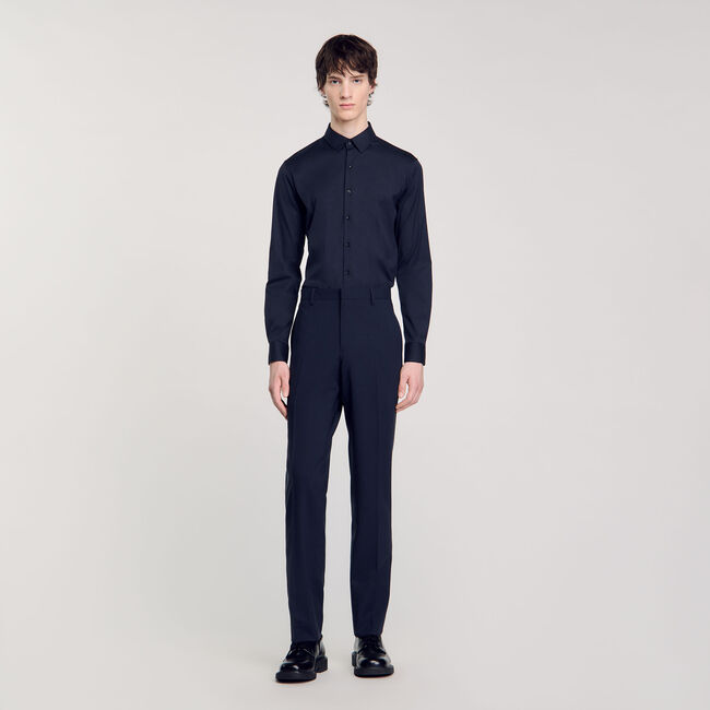 Camicia aderente in cotone stretch