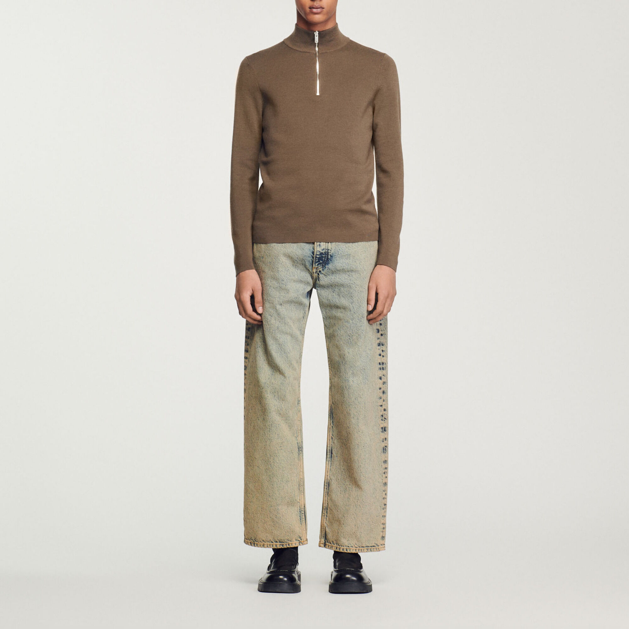 Maglia in lana con collo con zip