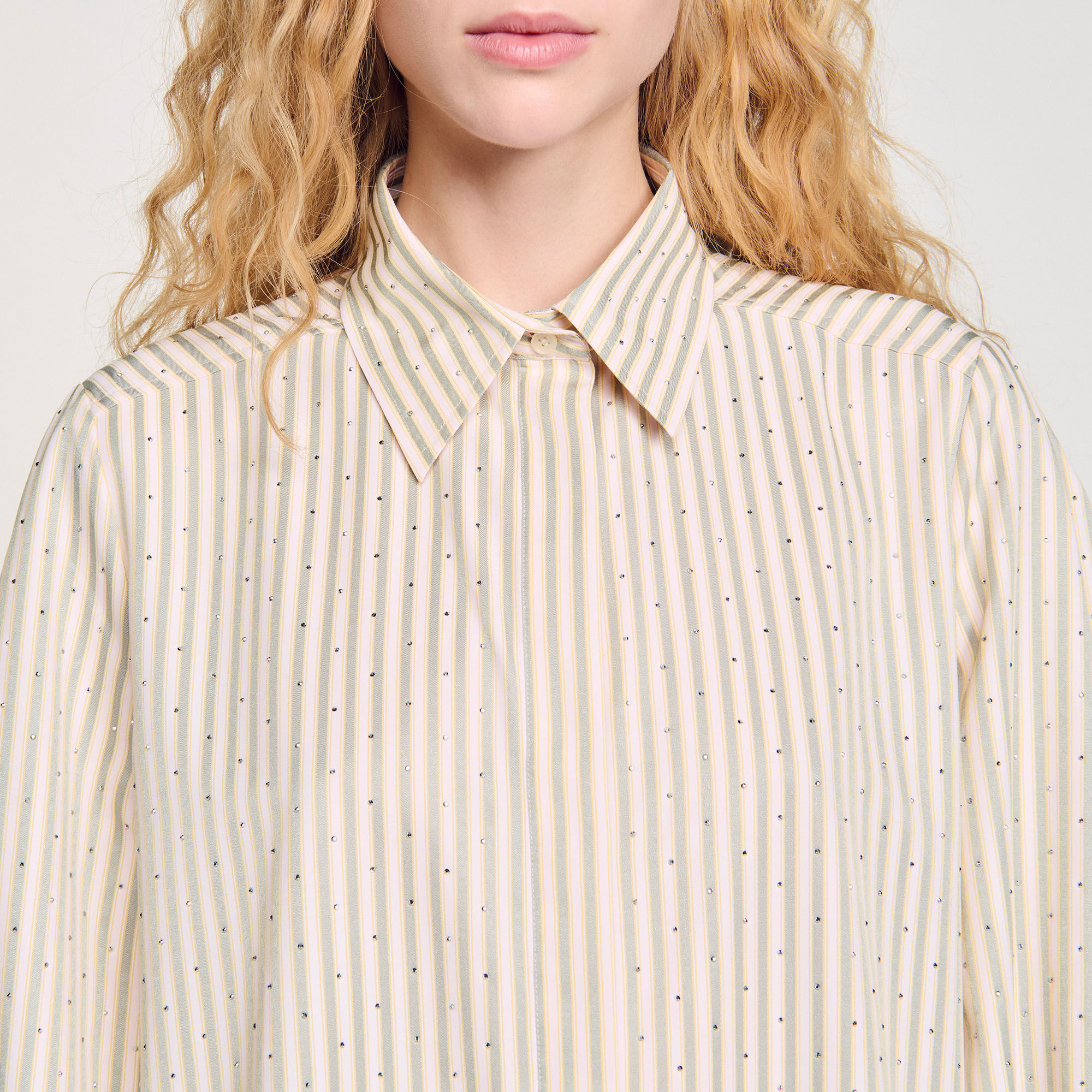 Abito a camicia glitterato a righe