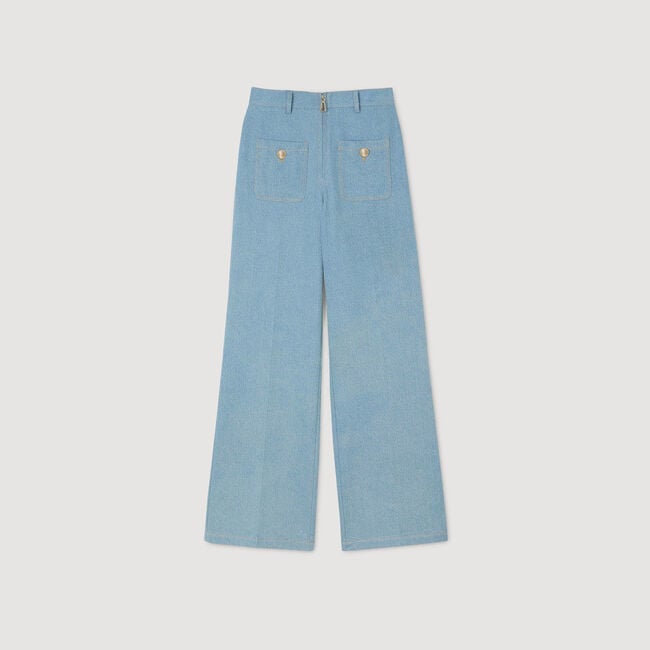 Jeans larghi a vita alta délavé