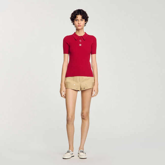 Polo in maglia a coste
