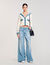Cardigan con dettagli in denim
