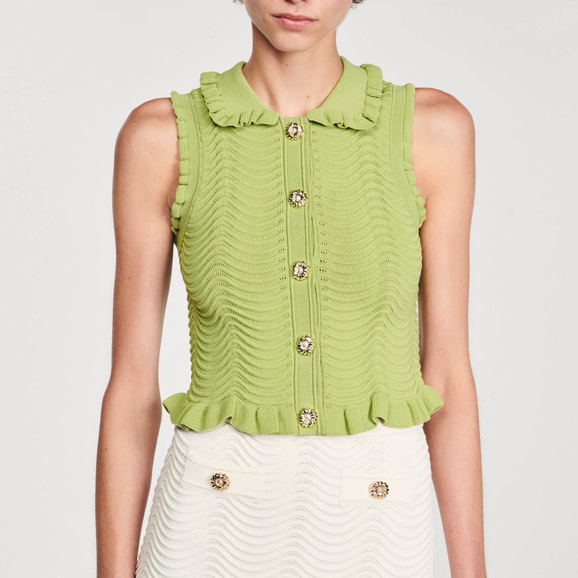 Top in maglia senza maniche