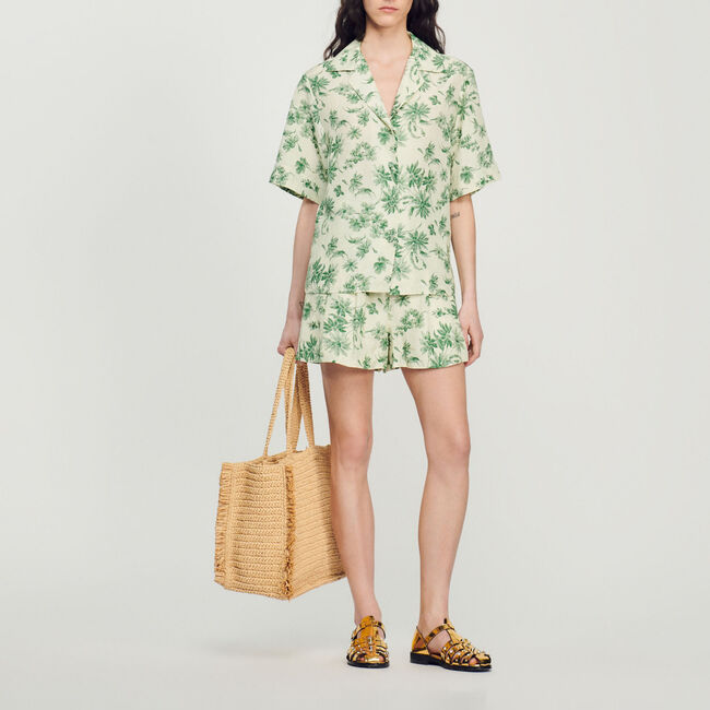 Camicia larga stampata