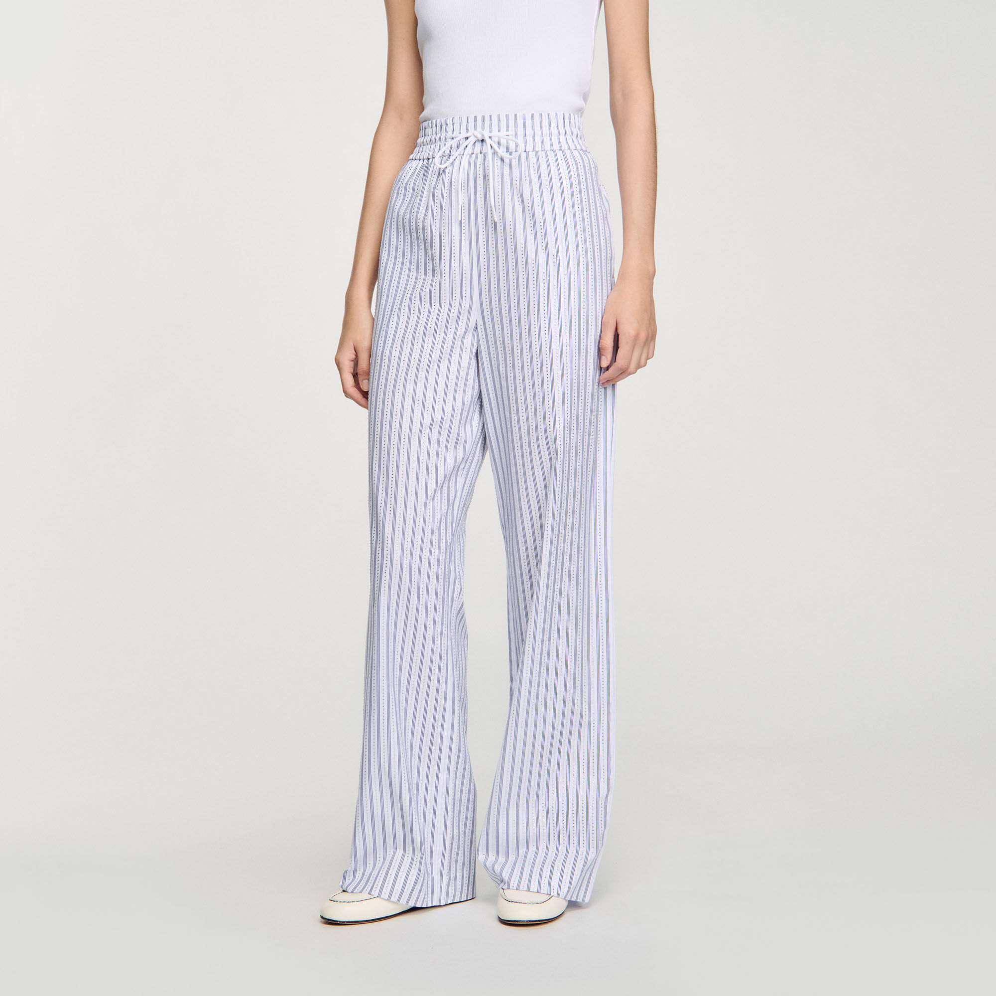 Pantaloni a righe glitterate