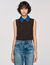 Maglione in maglia e denim