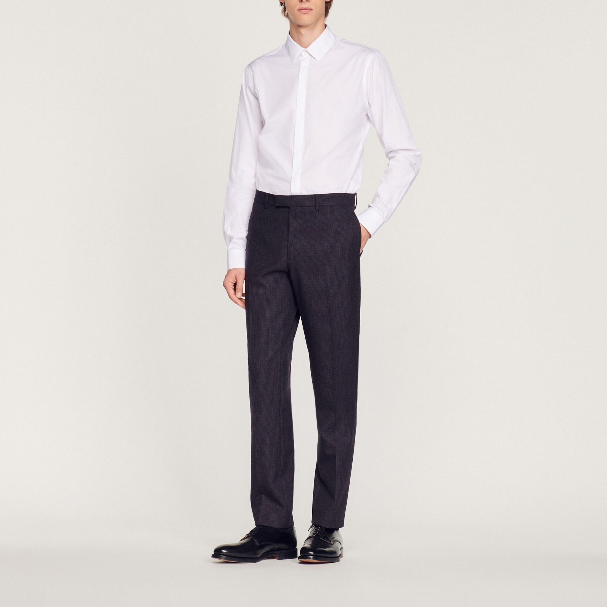 Pantaloni da completo in lana vergine