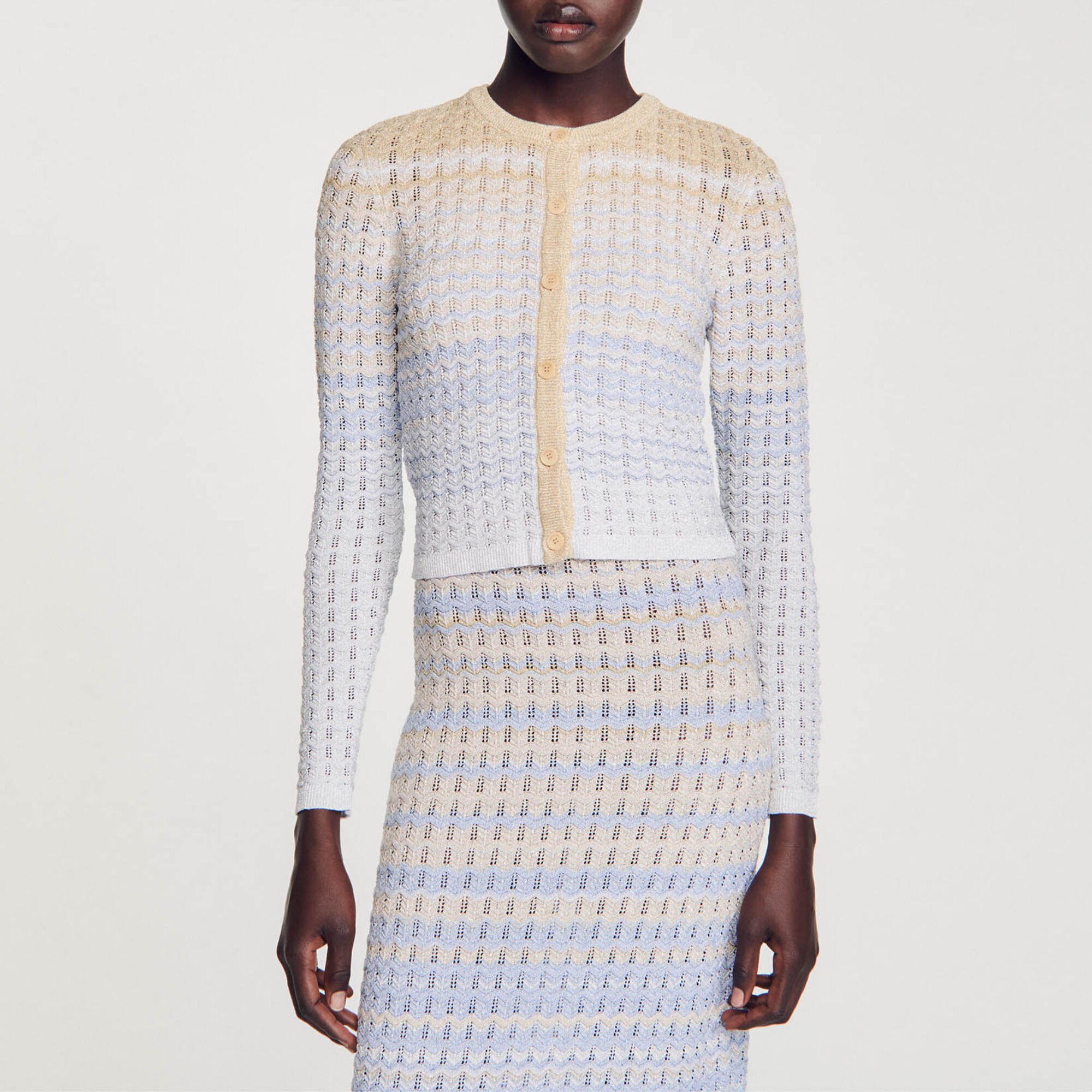 Cardigan in maglia variopinta