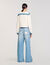 Cardigan con dettagli in denim