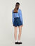 Shorts di jeans con dettagli in pelle