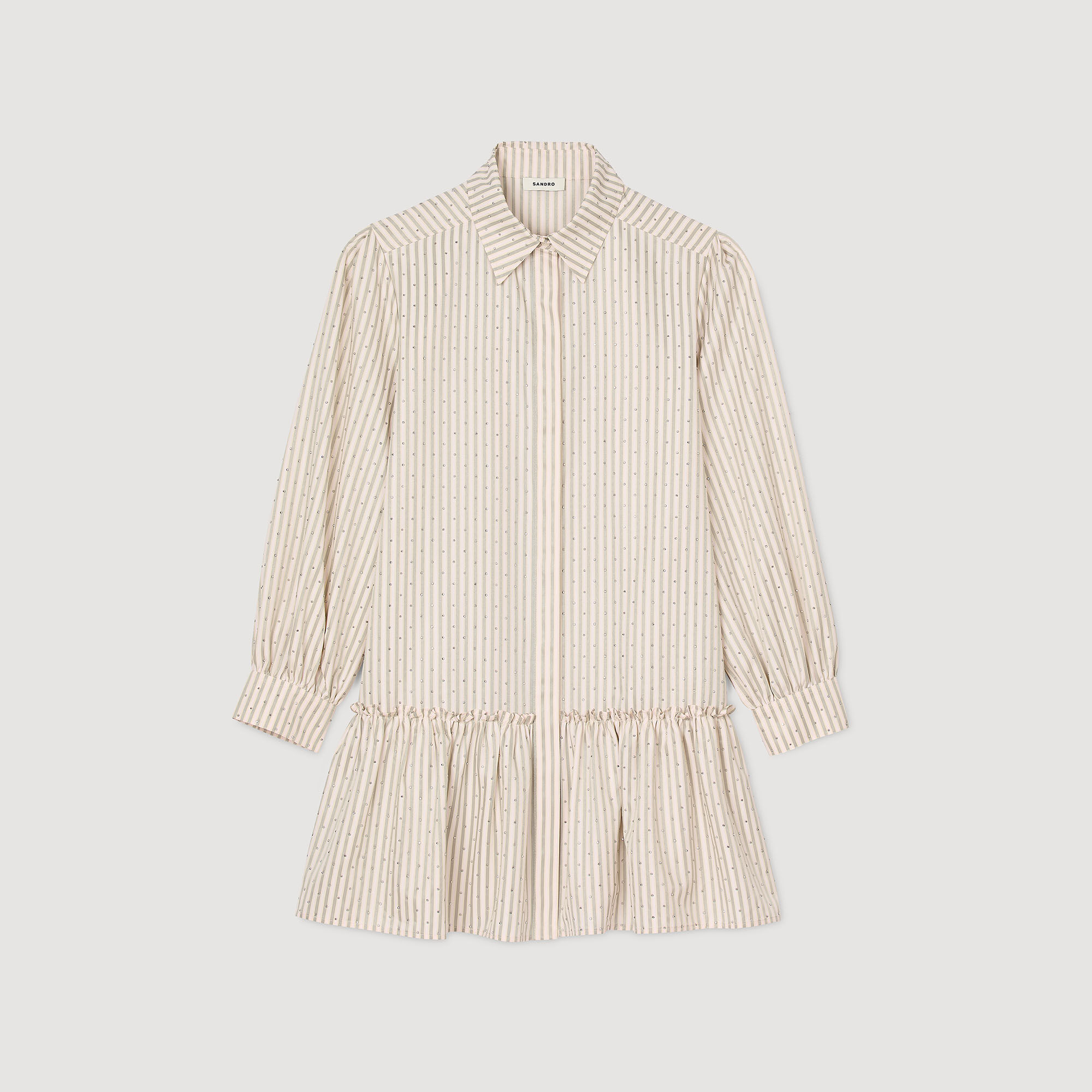 Abito a camicia glitterato a righe