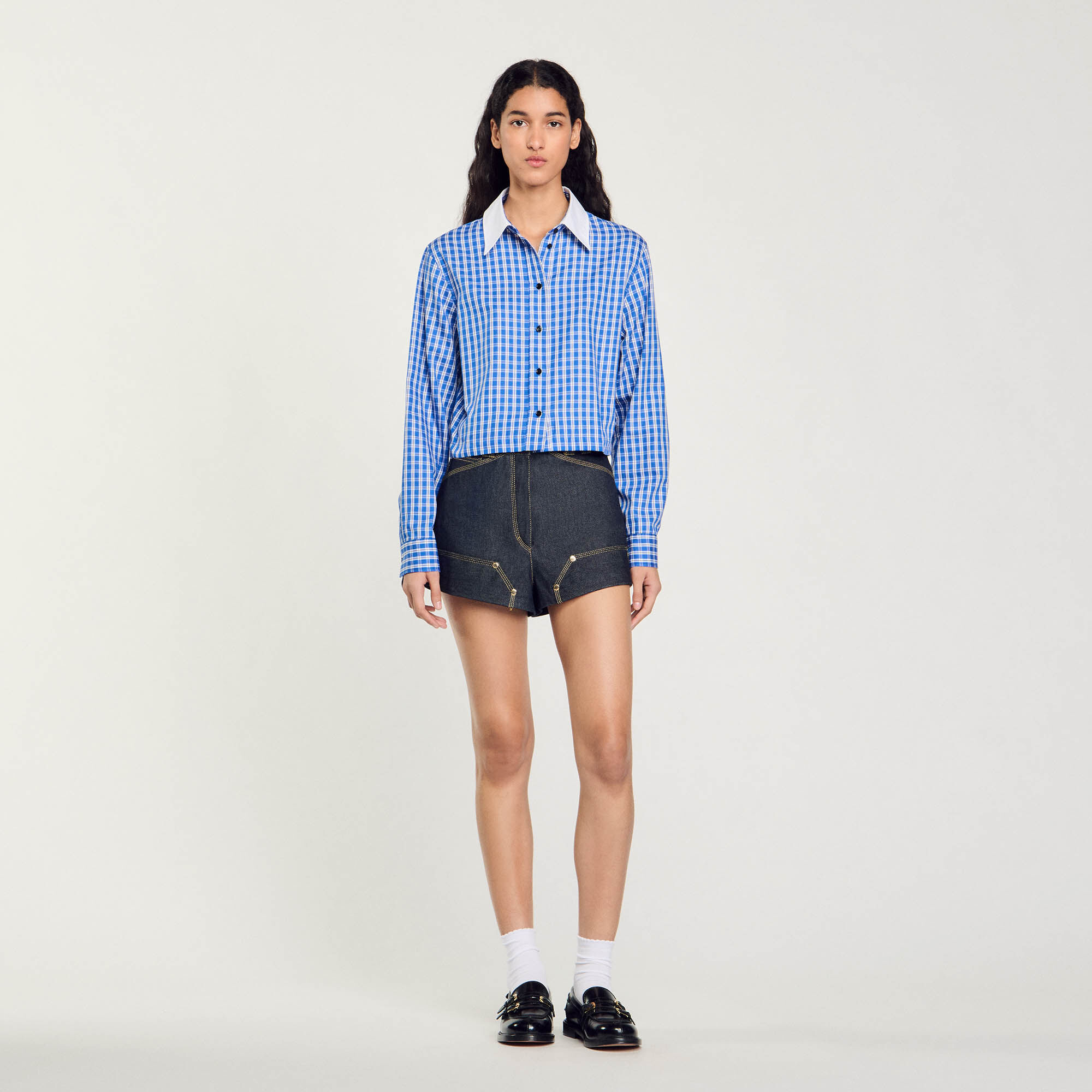 Camicia corta a quadri