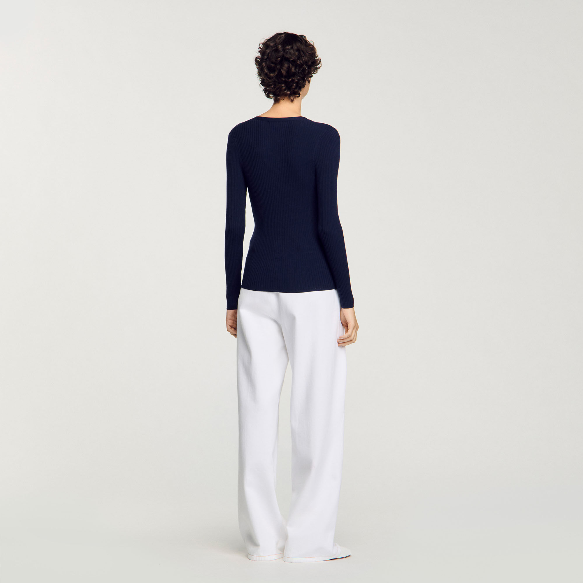 Cardigan in maglia a coste