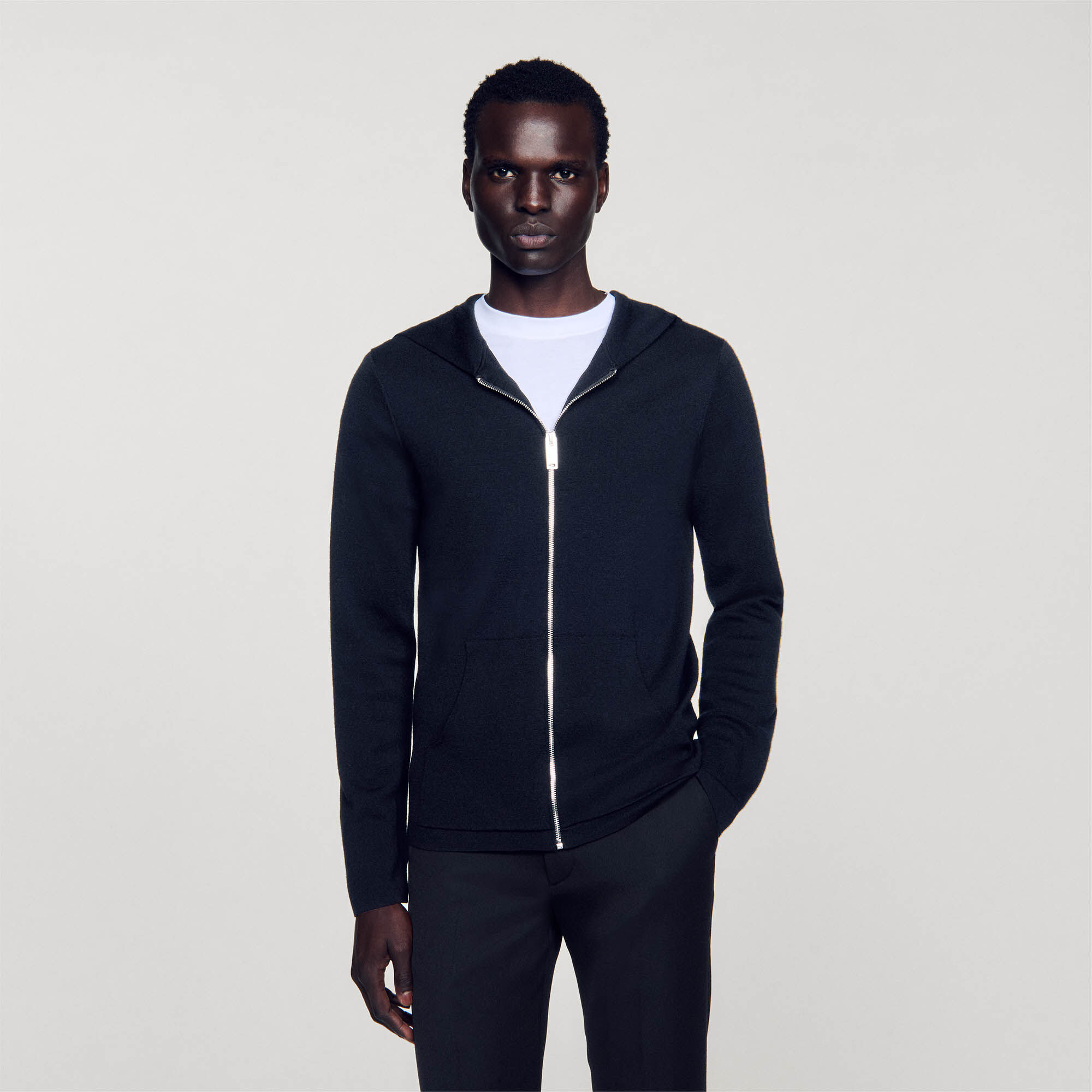 Gilet con zip e cappuccio