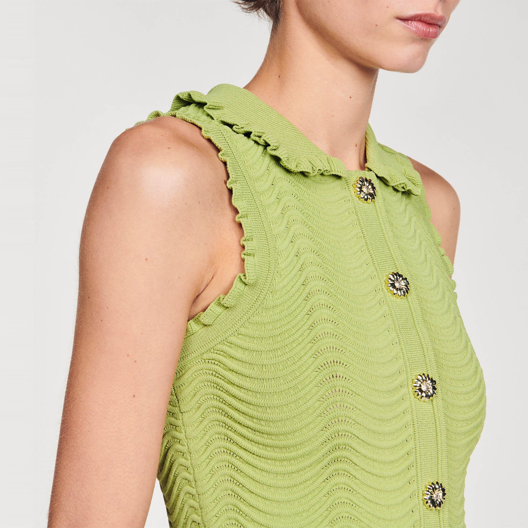 Top in maglia senza maniche