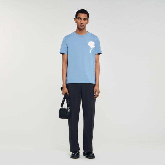T-shirt con inserto a fiore