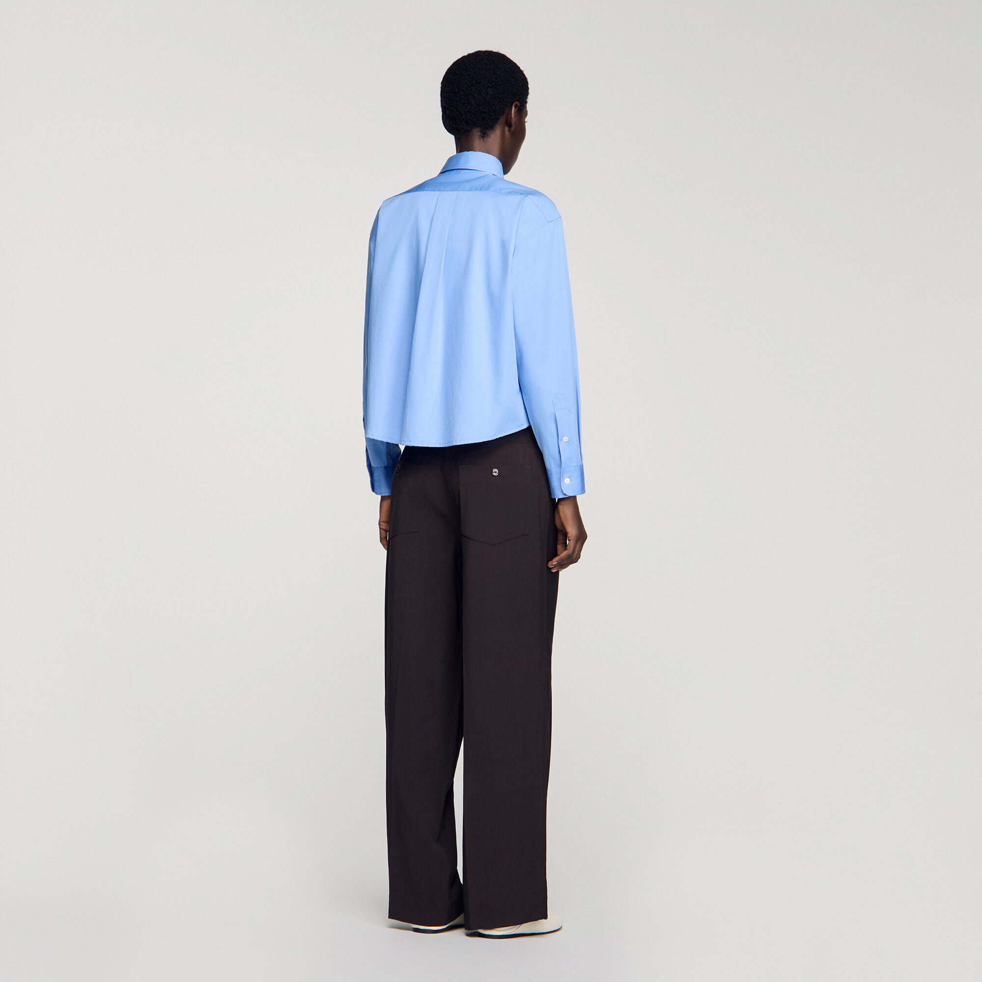 Camicia corta zippata cotone logo