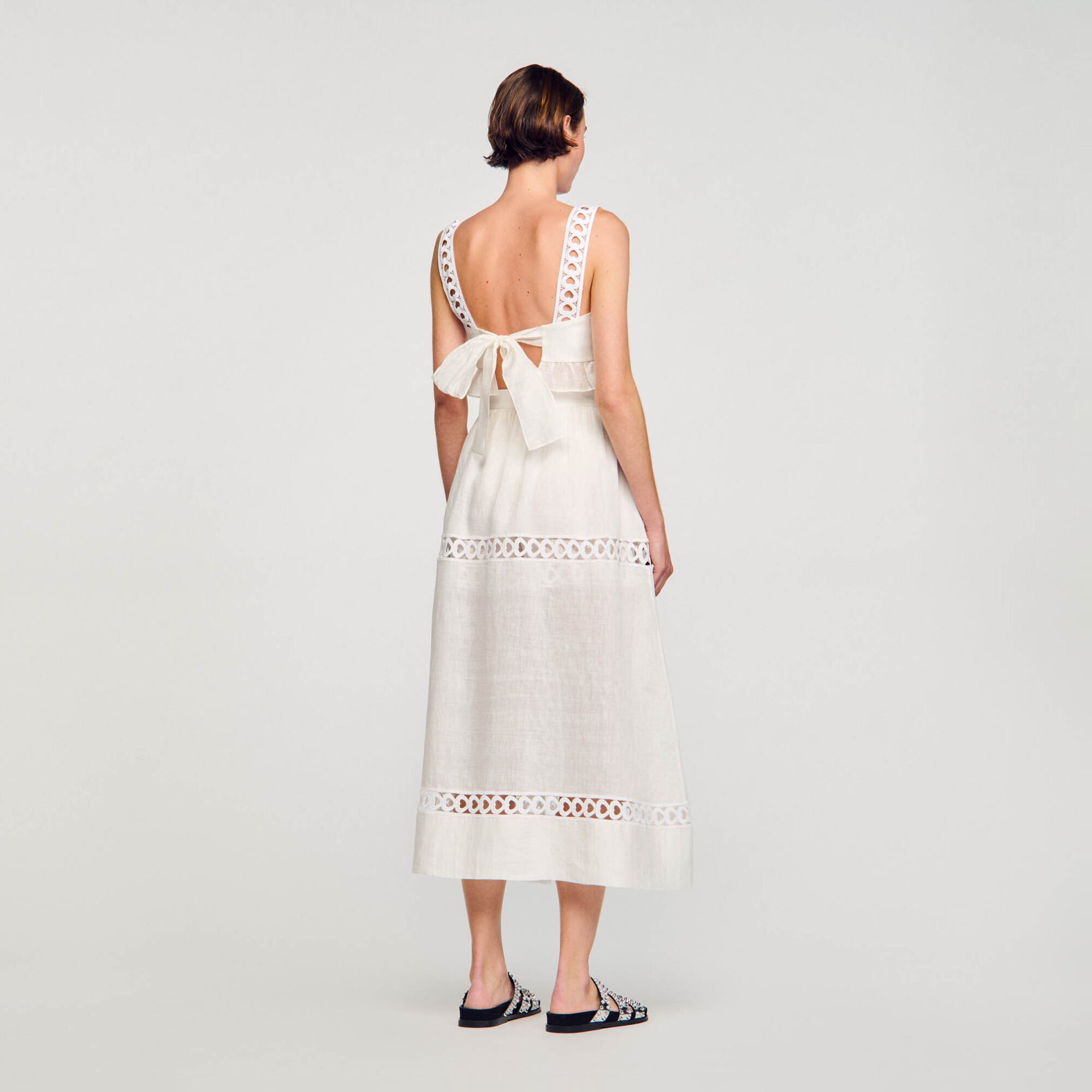 Gonna-pantaloncino lunga in misto lino