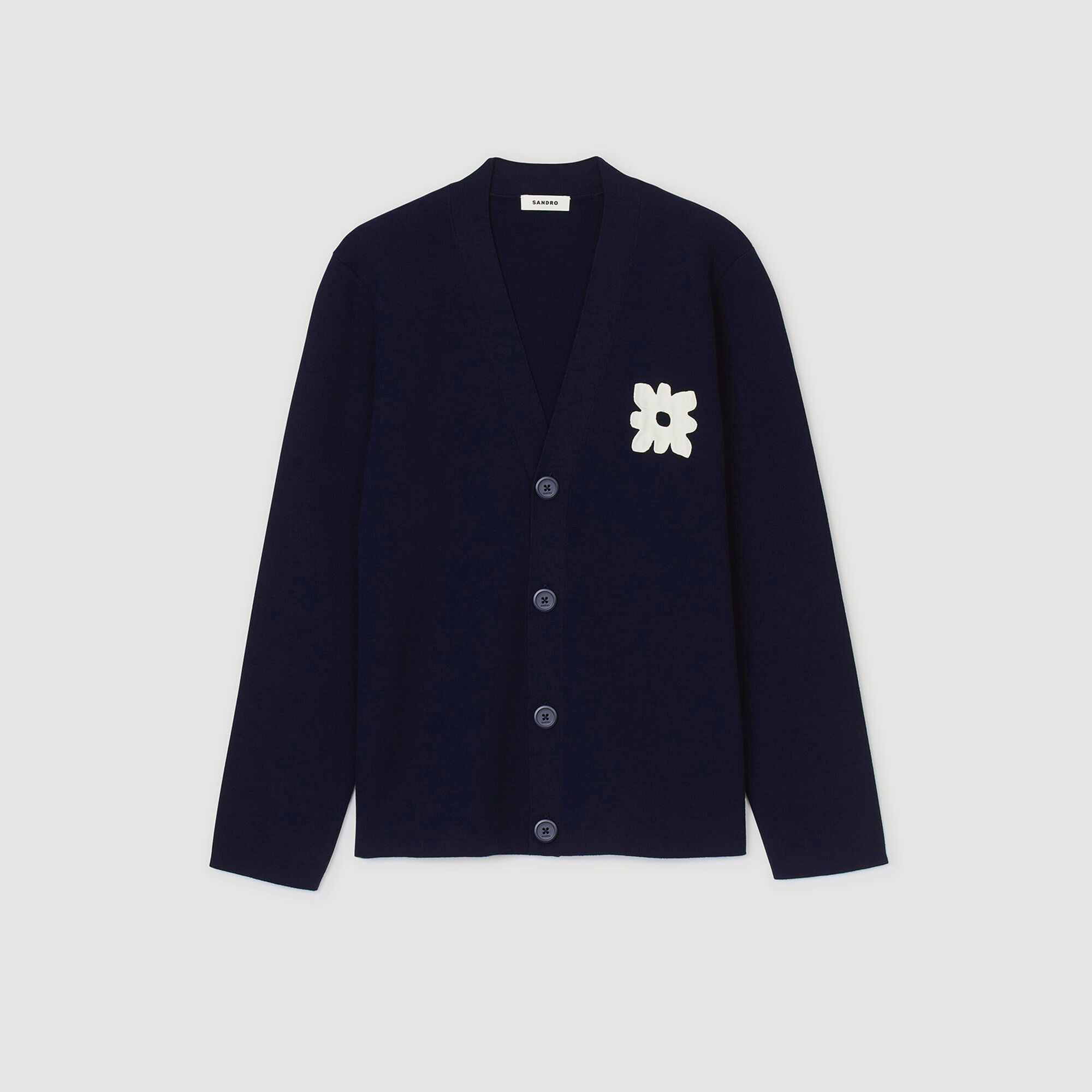 Cardigan con dettaglio a fiore