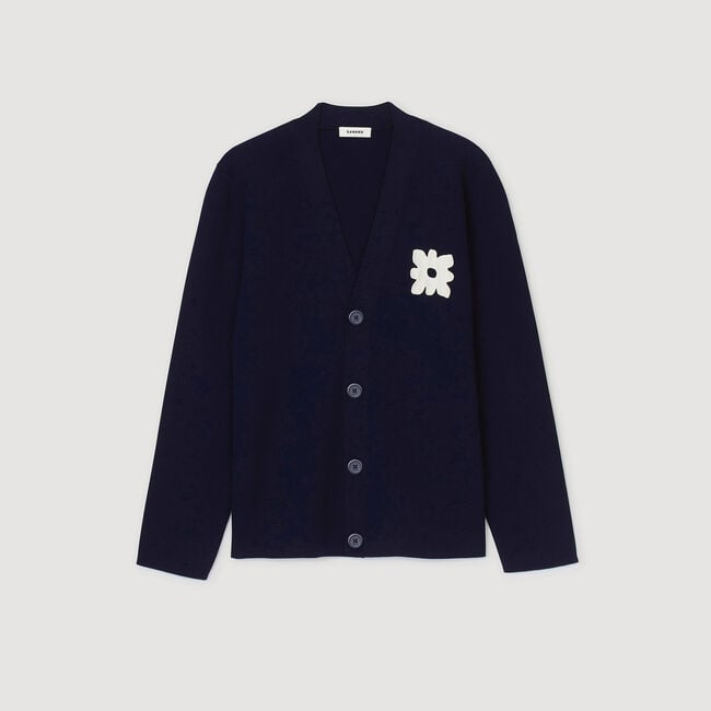 Cardigan con dettaglio a fiore