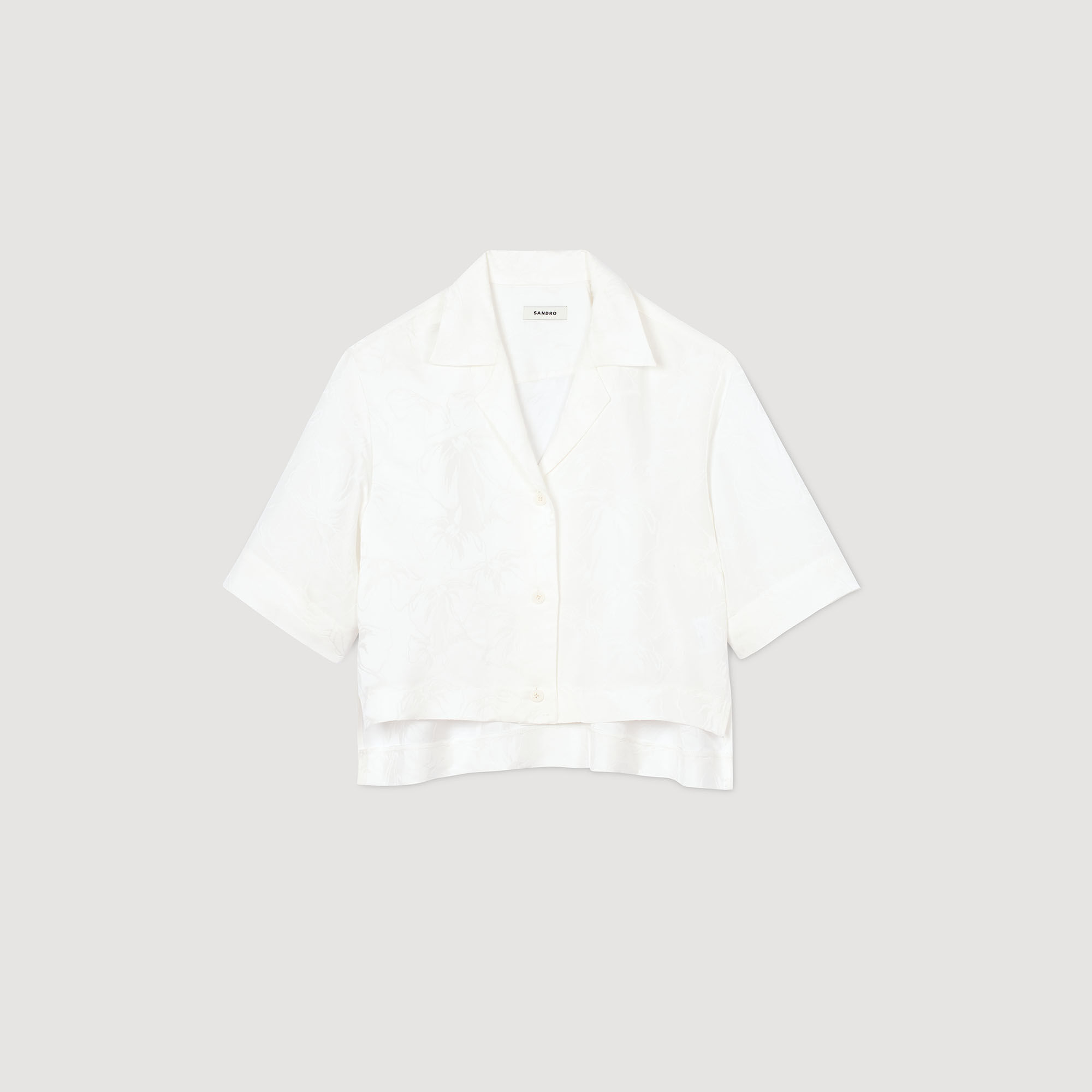 Camicia corta con fiorri in jacquard