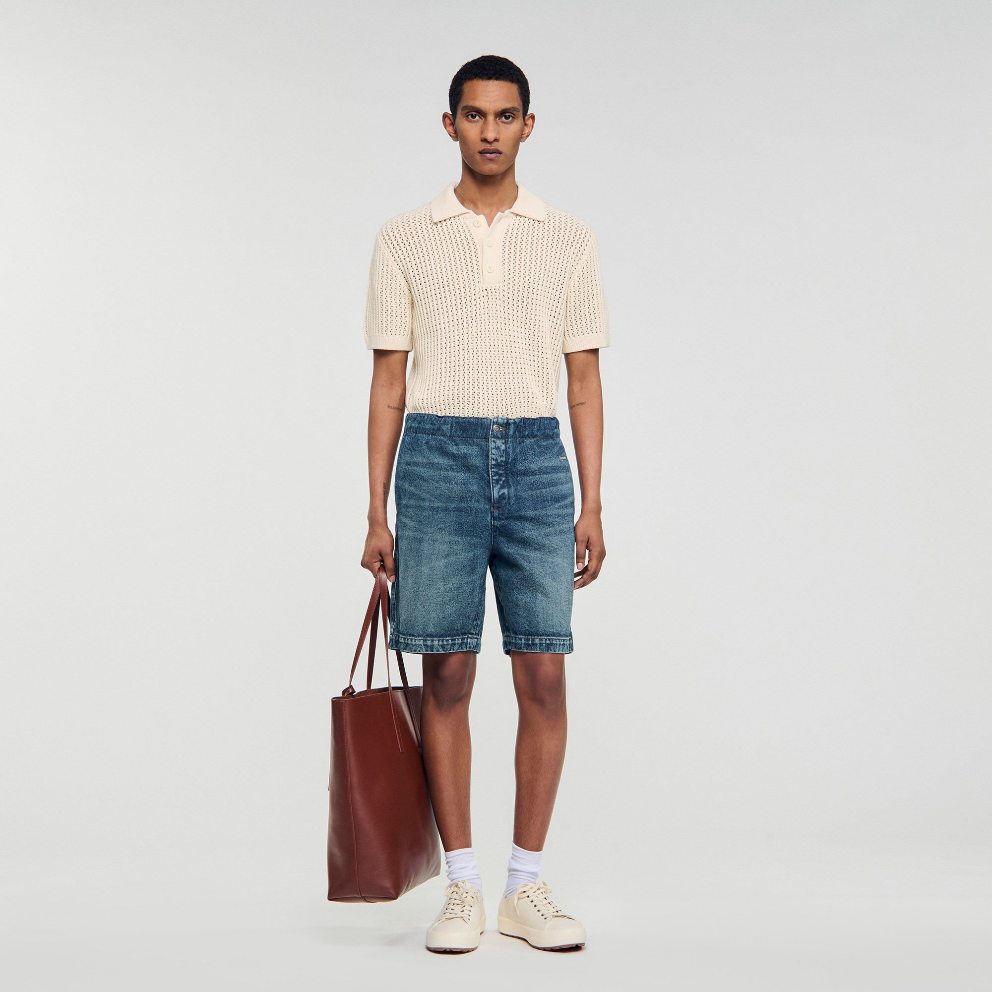 Shorts in denim elasticizzato