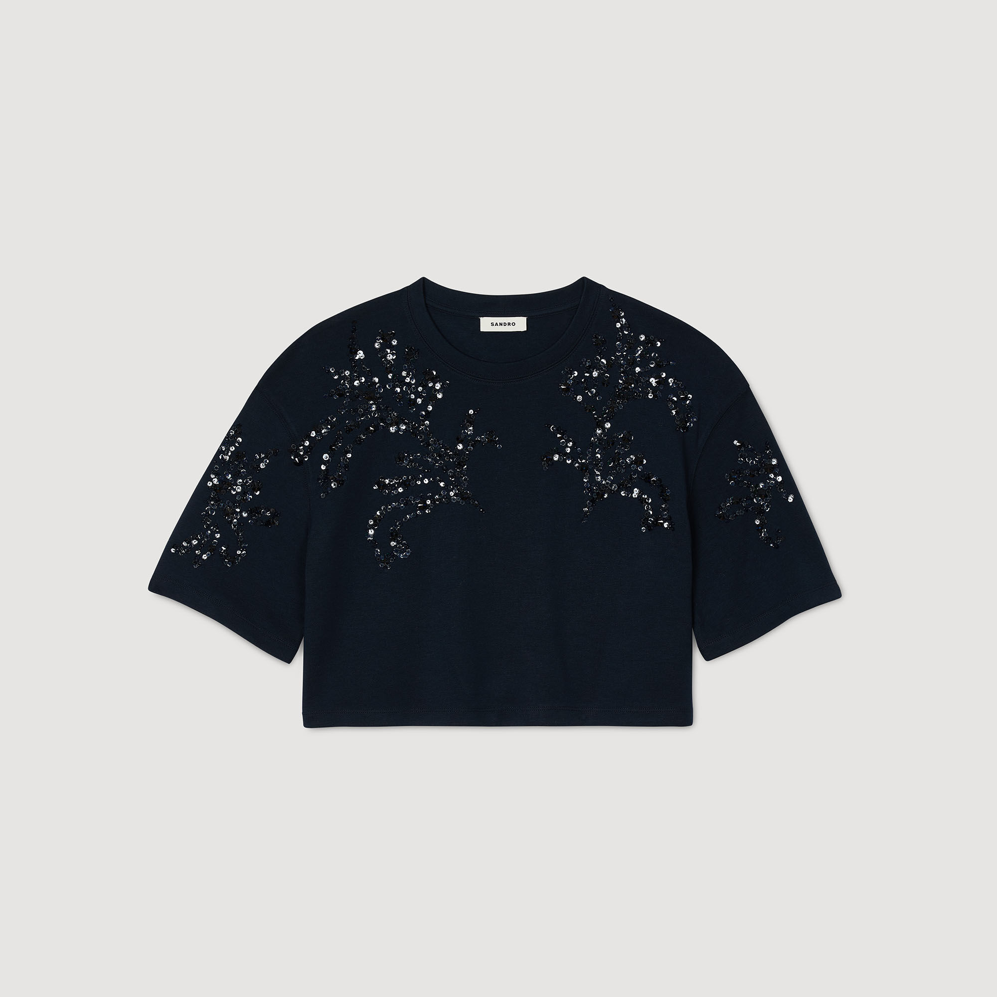 T-shirt con dettagli a perline