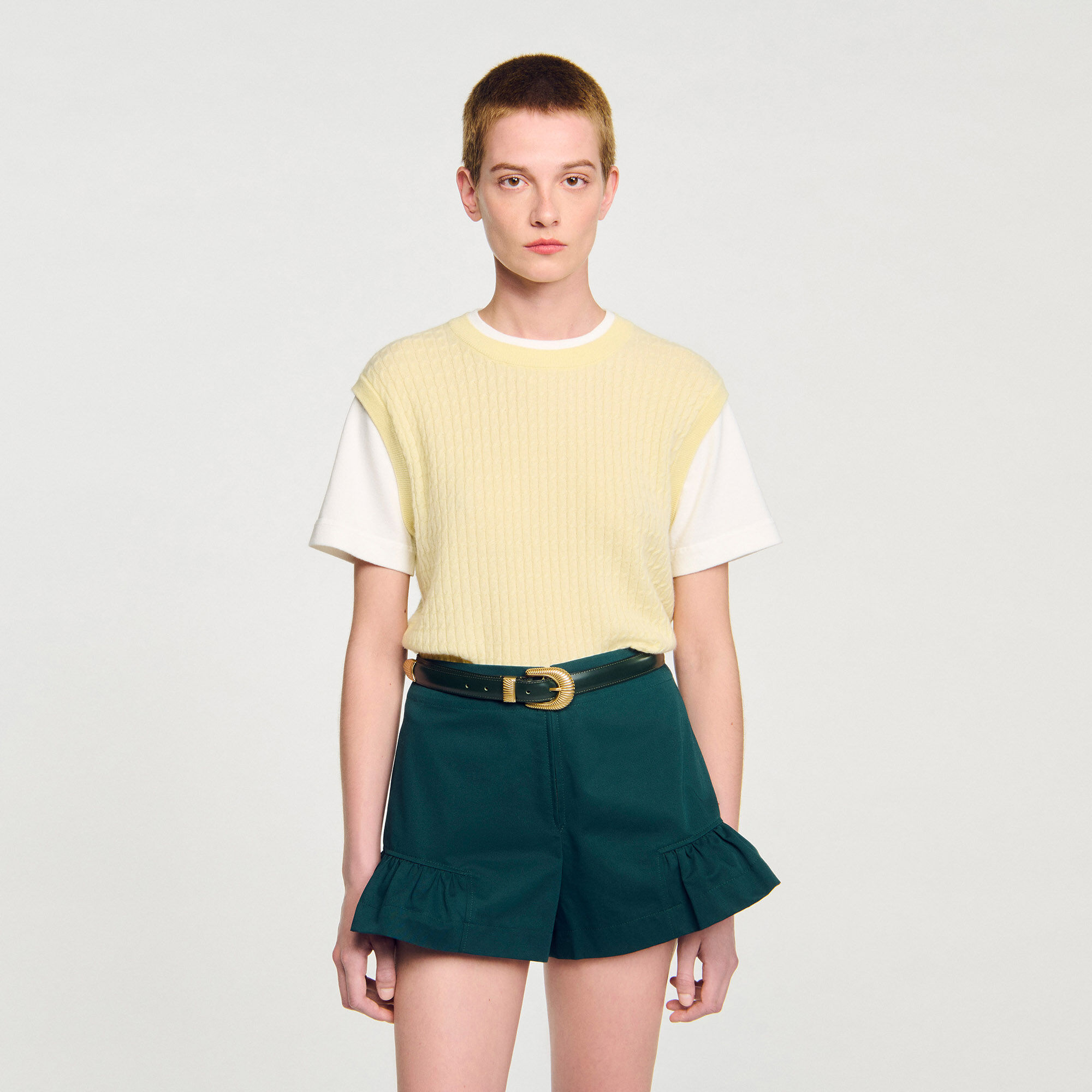 Maglione in maglia bimateriale