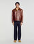 Giubbotto con zip in pelle