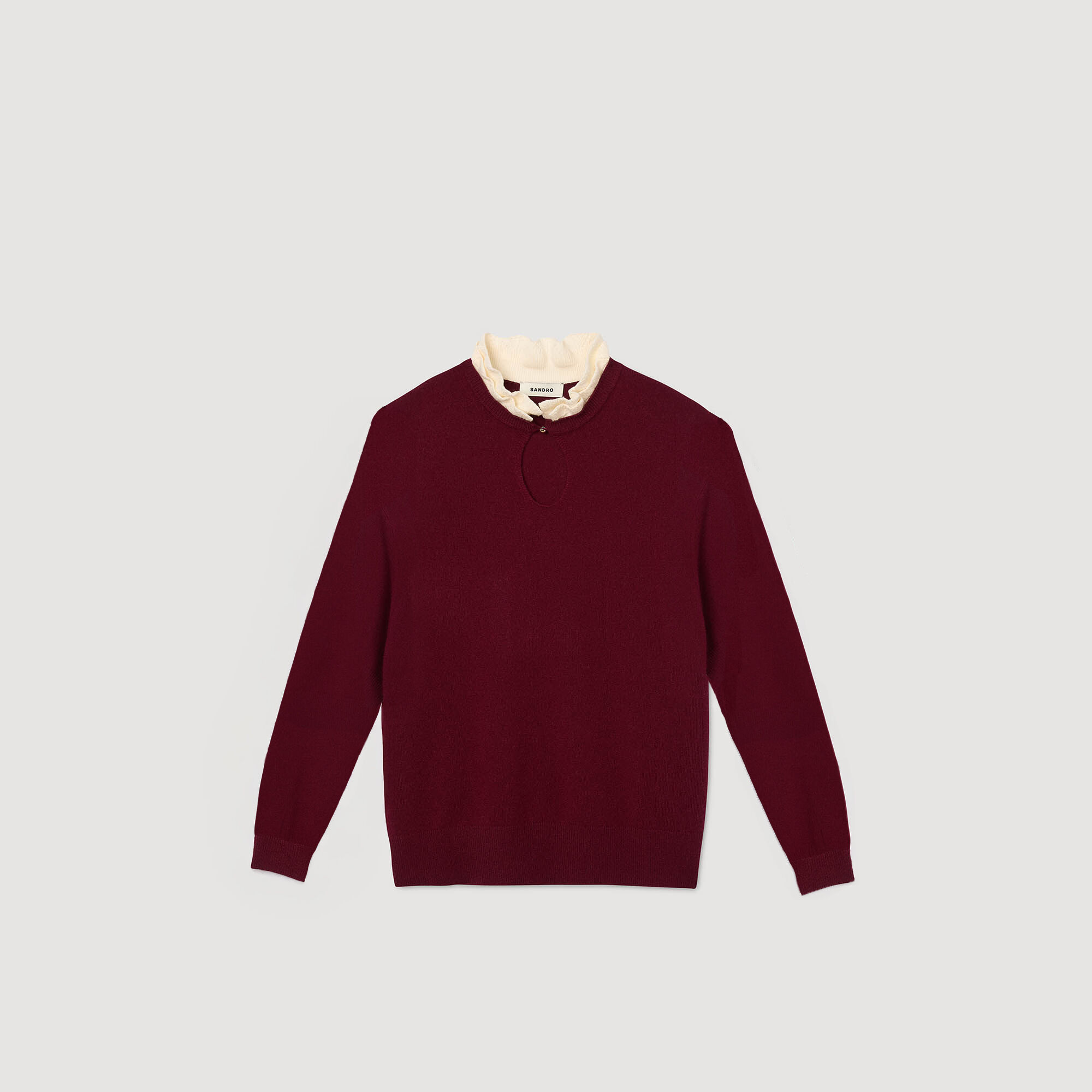 Maglione con collo arricciato