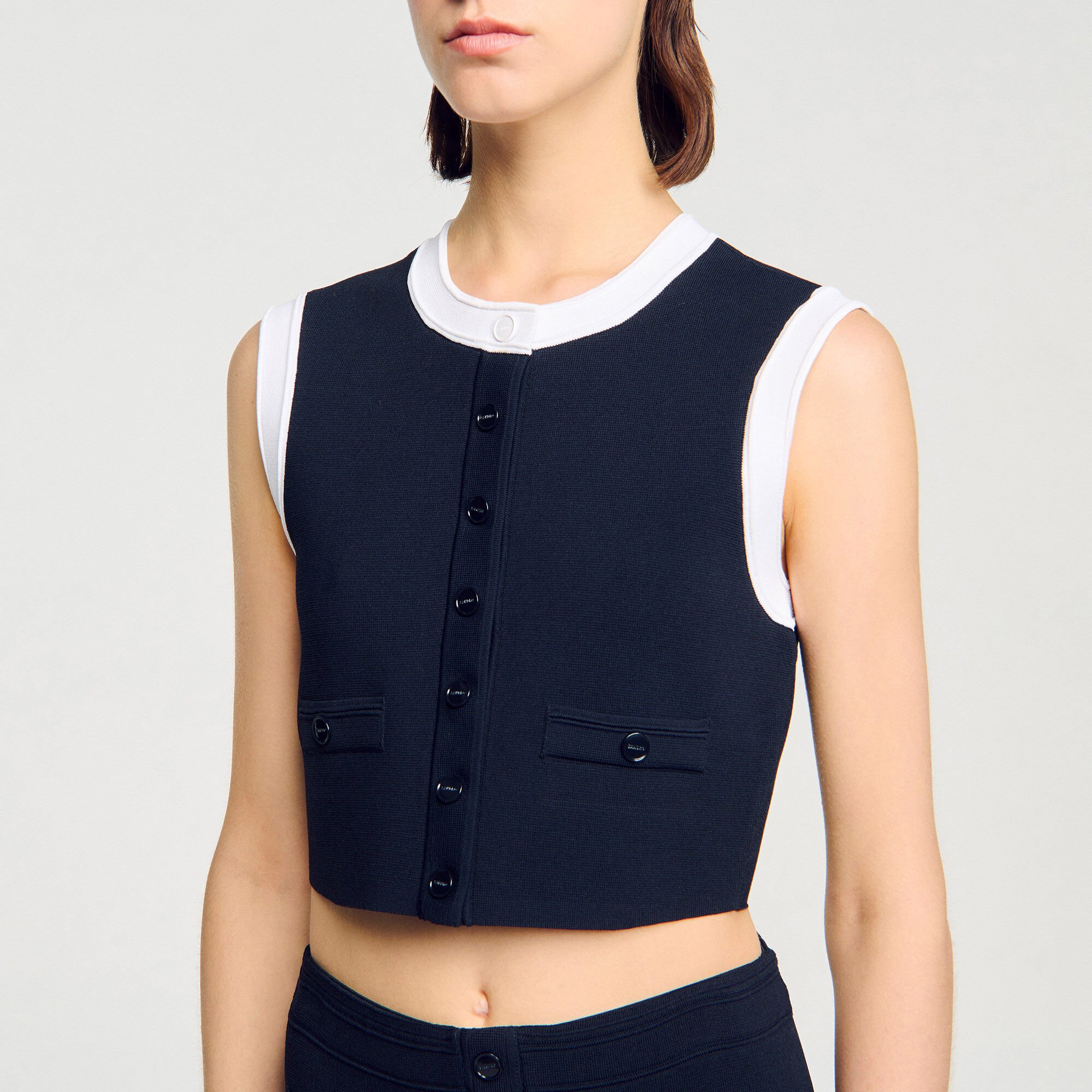 Gilet corto bicolore