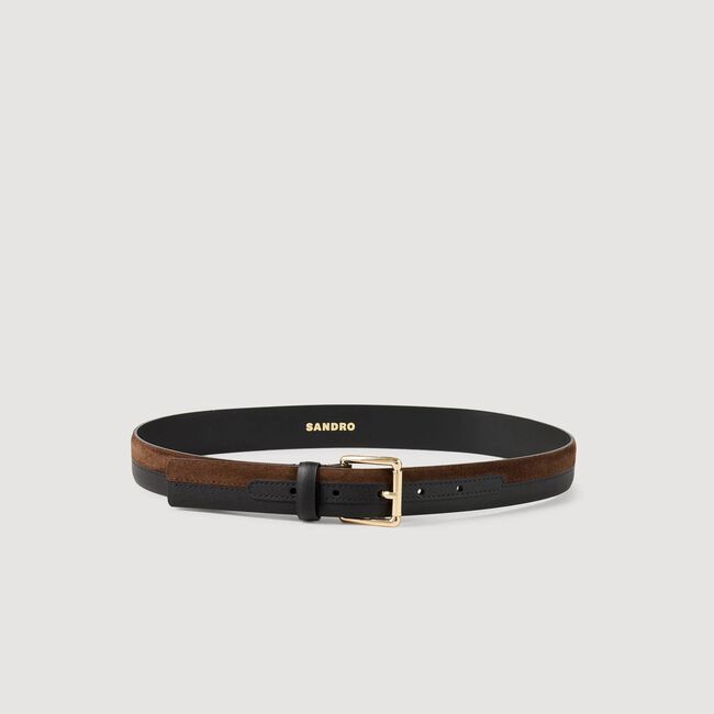 Cintura in pelle bicolor