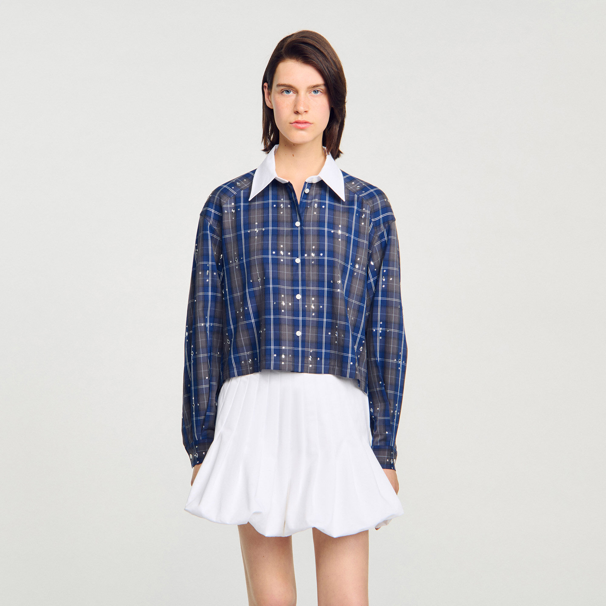 Camicia a quadri glitterata