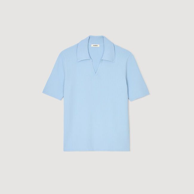 Polo in maglia a coste